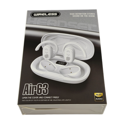 Wireless earbuds Noise cancelling Bluetooth enabled earphones for iPhone/Android with charging case Long battery life AirPods Hi-Fi MagSafe Bulk wholesale Custom logo AIR-63